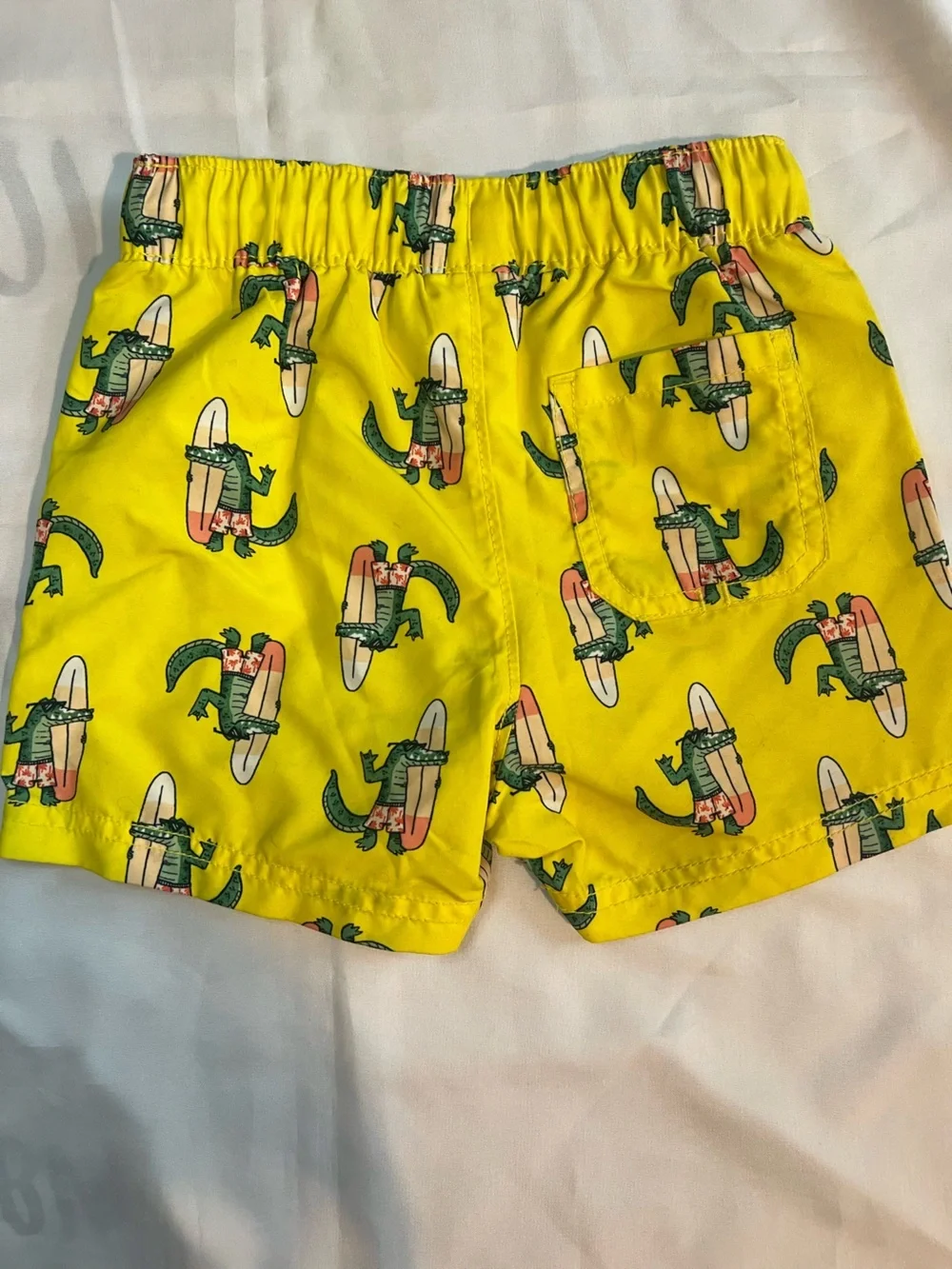 Set of Three Old Navy Swim Shorts in Neons & Alligator Print in Size 18-24 Month